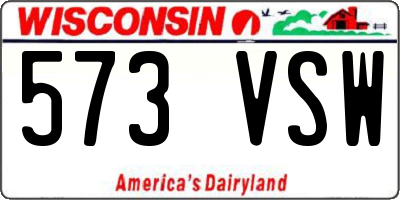 WI license plate 573VSW