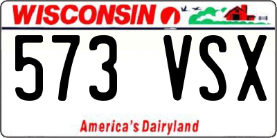 WI license plate 573VSX