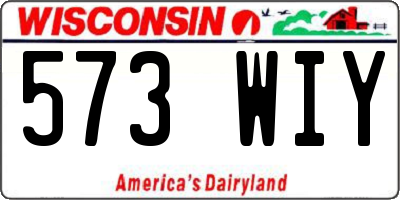 WI license plate 573WIY