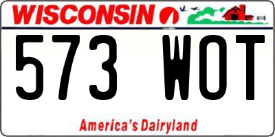 WI license plate 573WOT