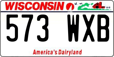 WI license plate 573WXB
