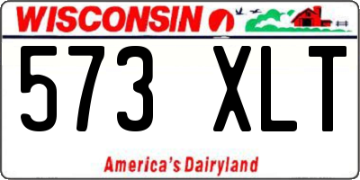 WI license plate 573XLT