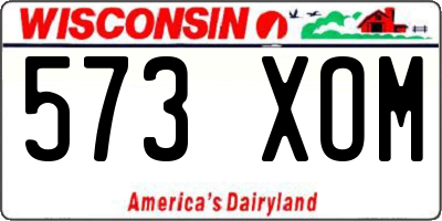 WI license plate 573XOM