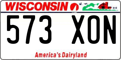 WI license plate 573XON