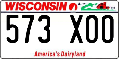 WI license plate 573XOO