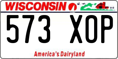WI license plate 573XOP