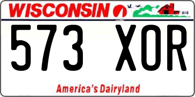 WI license plate 573XOR