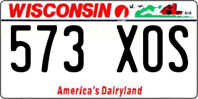 WI license plate 573XOS
