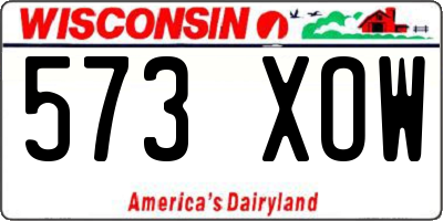 WI license plate 573XOW