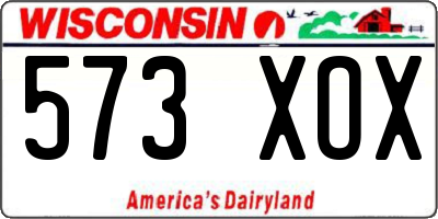 WI license plate 573XOX