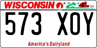 WI license plate 573XOY