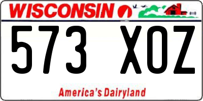 WI license plate 573XOZ
