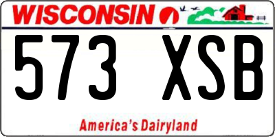 WI license plate 573XSB