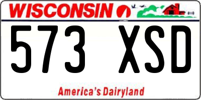 WI license plate 573XSD