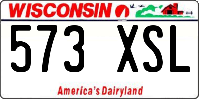 WI license plate 573XSL