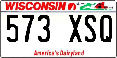 WI license plate 573XSQ