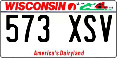 WI license plate 573XSV
