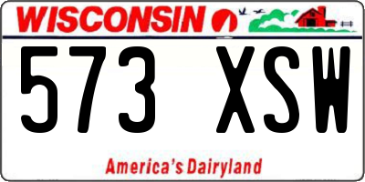 WI license plate 573XSW