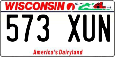 WI license plate 573XUN