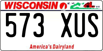 WI license plate 573XUS
