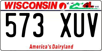 WI license plate 573XUV