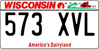 WI license plate 573XVL