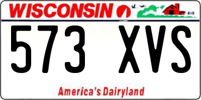 WI license plate 573XVS