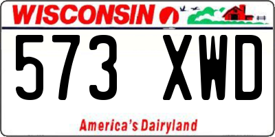 WI license plate 573XWD