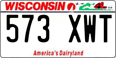 WI license plate 573XWT