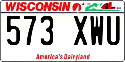 WI license plate 573XWU