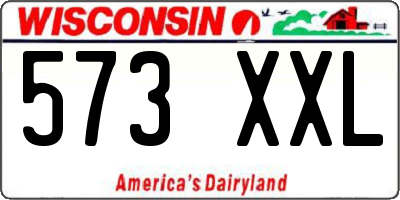 WI license plate 573XXL
