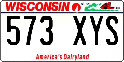 WI license plate 573XYS