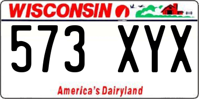 WI license plate 573XYX