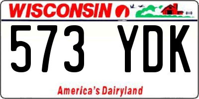 WI license plate 573YDK