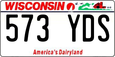WI license plate 573YDS