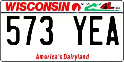 WI license plate 573YEA