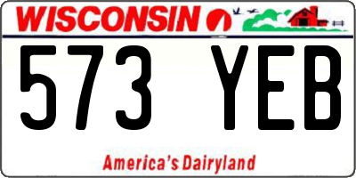 WI license plate 573YEB