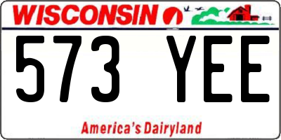 WI license plate 573YEE