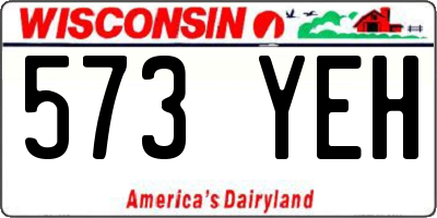 WI license plate 573YEH
