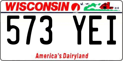 WI license plate 573YEI