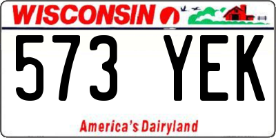 WI license plate 573YEK