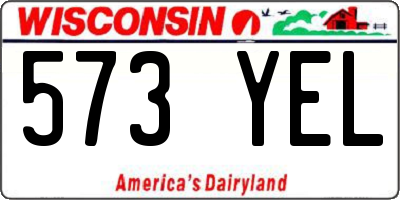 WI license plate 573YEL