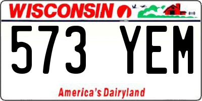 WI license plate 573YEM