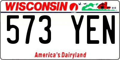 WI license plate 573YEN