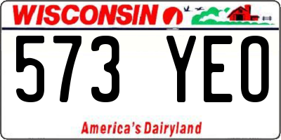 WI license plate 573YEO