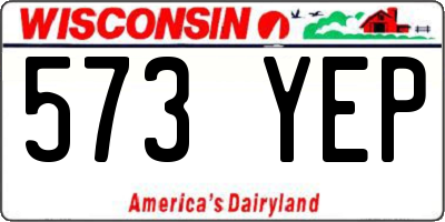 WI license plate 573YEP