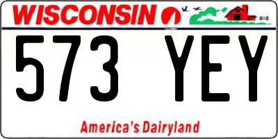 WI license plate 573YEY