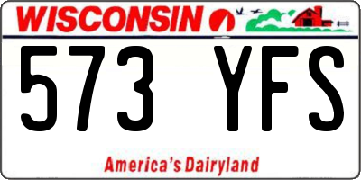 WI license plate 573YFS