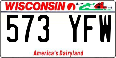 WI license plate 573YFW