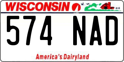 WI license plate 574NAD
